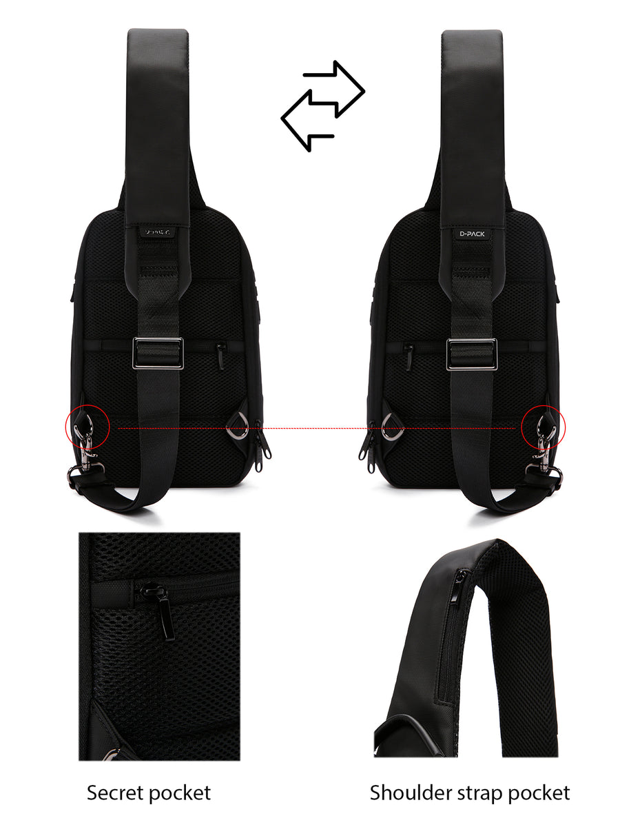 D-Pack Men Black Technological Crossbody Bag