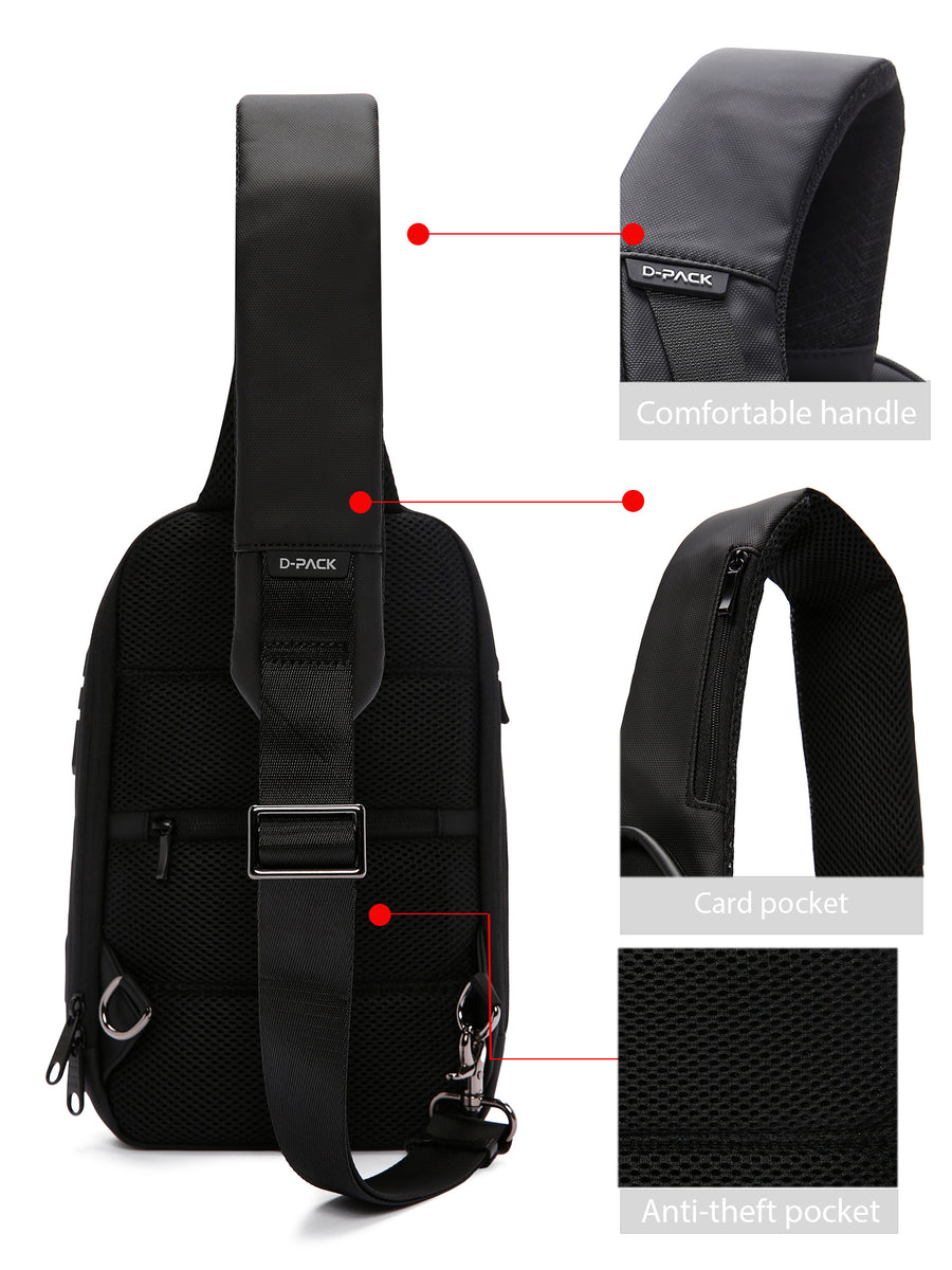 D-Pack Men Black Technological Crossbody Bag