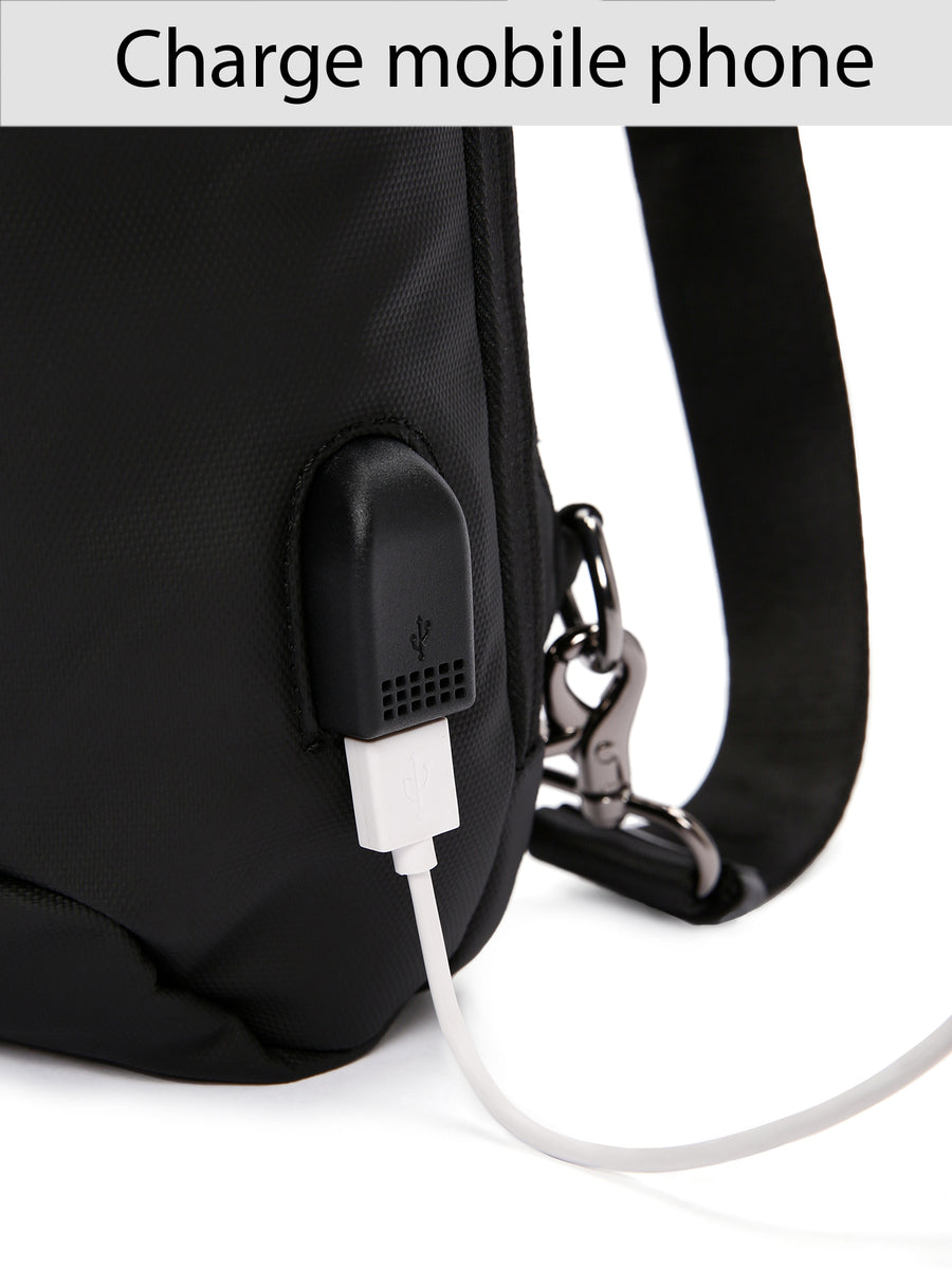 D-Pack Men Black Technological Crossbody Bag