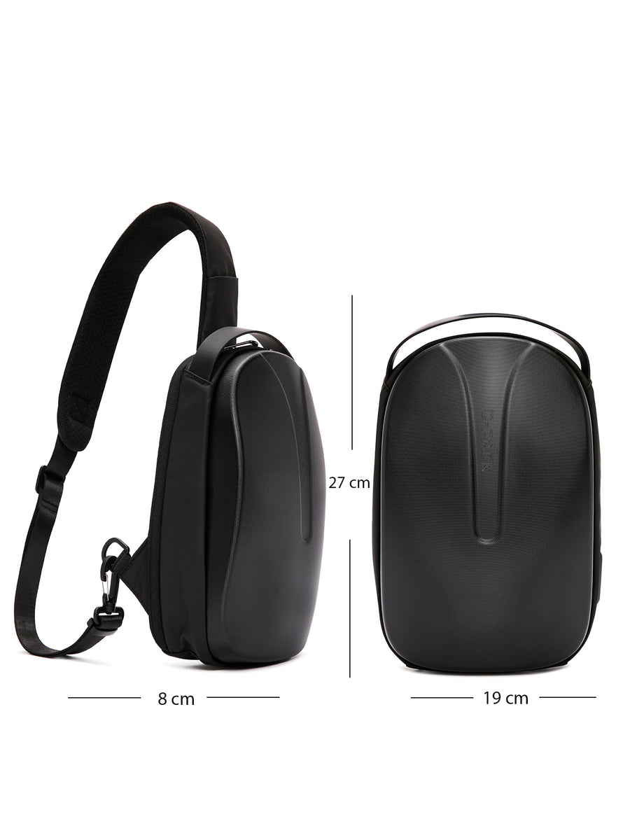 D-Pack Men's Black Technological Hardcase Long Strap Shoulder Bag