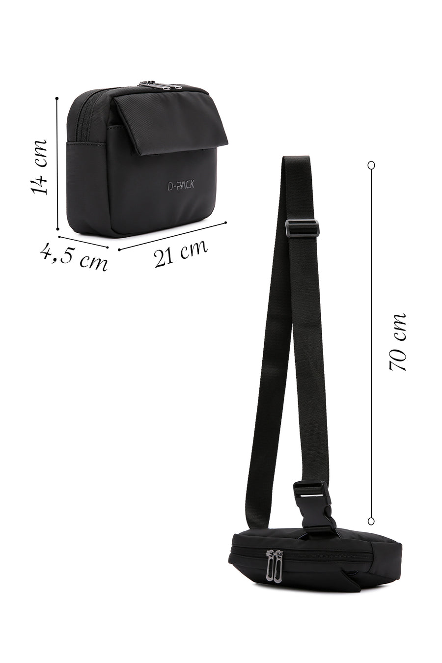 D-Pack Erkek Siyah Bel Çantası