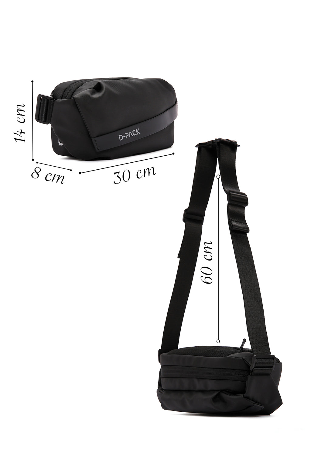 D-Pack Erkek Siyah Bel Çantası