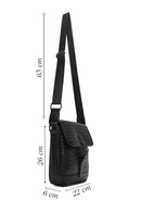Men's Black Braided Messenger Bag | Derimod