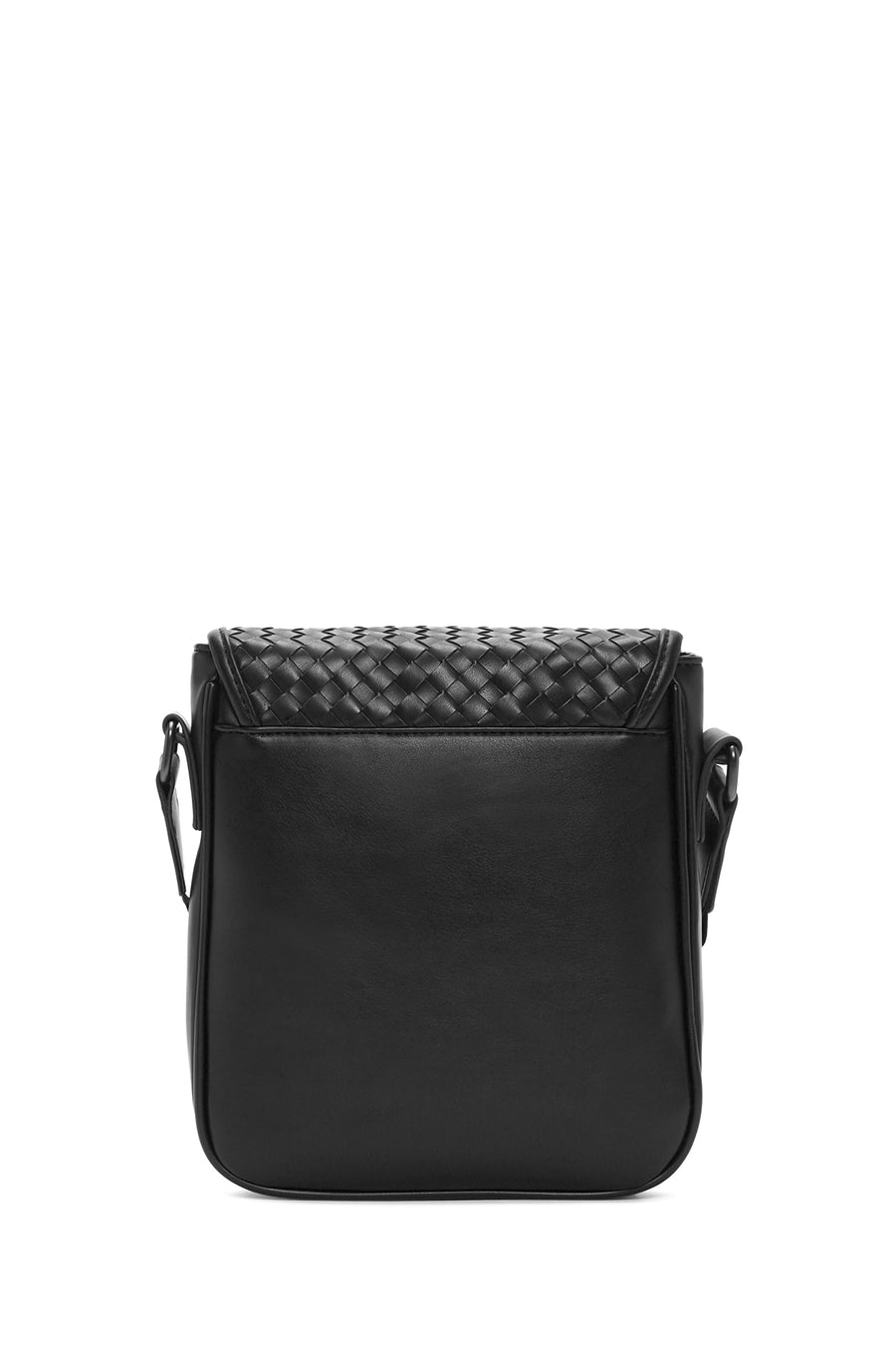 Men's Black Braided Messenger Bag