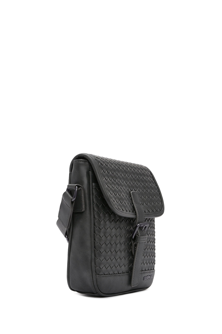 Men's Gray Woven Messenger Bag