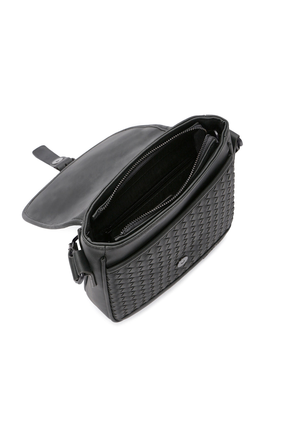 Men's Gray Woven Messenger Bag