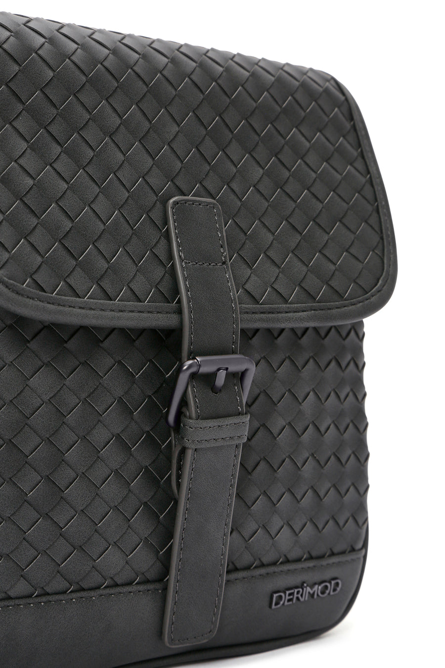 Men's Gray Woven Messenger Bag