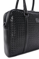 Men's Black Knitted Patterned Briefcase | Derimod