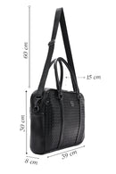 Men's Black Knitted Patterned Briefcase | Derimod