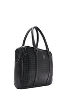 Men's Black Knitted Patterned Briefcase | Derimod