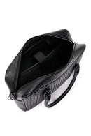 Men's Black Knitted Patterned Briefcase | Derimod