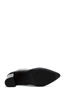 Women's Black Thick Heeled Zippered Leather Boots | Derimod
