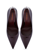 Women's Burgundy Patent Leather High Heel Stiletto | Derimod