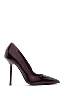 Women's Burgundy Patent Leather High Heel Stiletto | Derimod