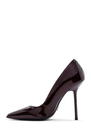 Women's Burgundy Patent Leather High Heel Stiletto | Derimod