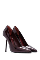 Women's Burgundy Patent Leather High Heel Stiletto | Derimod