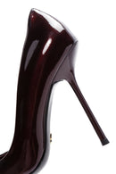 Women's Burgundy Patent Leather High Heel Stiletto | Derimod