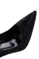 Women's Black Leather Thin High Heel Stiletto | Derimod