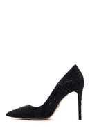 Women's Black Leather Thin High Heel Stiletto | Derimod