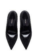 Women's Black Leather Thin High Heel Stiletto | Derimod