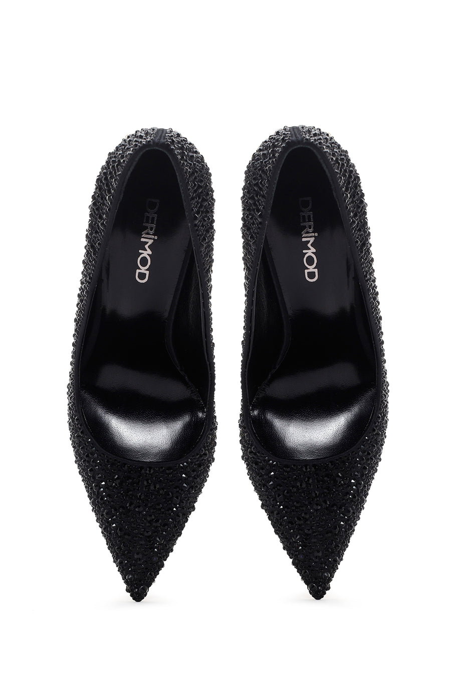Women's Black Leather Thin High Heel Stiletto