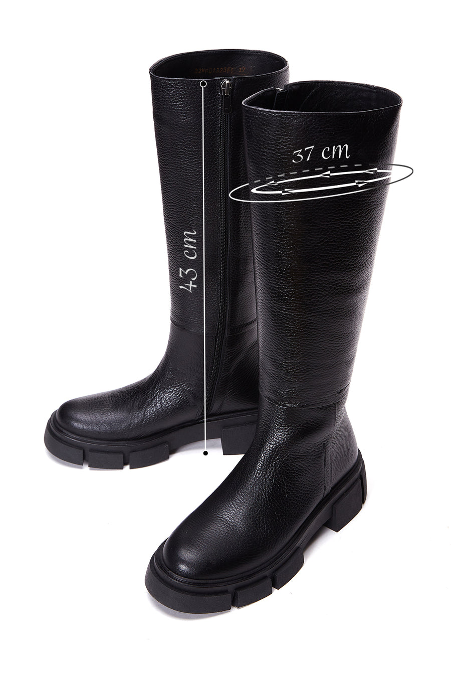 Women's Black Zippered Leather Boots