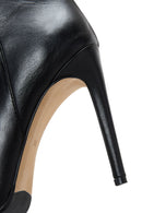 Women's Black Leather Heeled Boots | Derimod