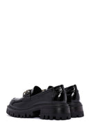 Women's Black Thick Soled Buckle Patent Leather Casual Loafer | Derimod
