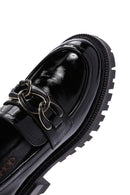 Women's Black Thick Soled Buckle Patent Leather Casual Loafer | Derimod