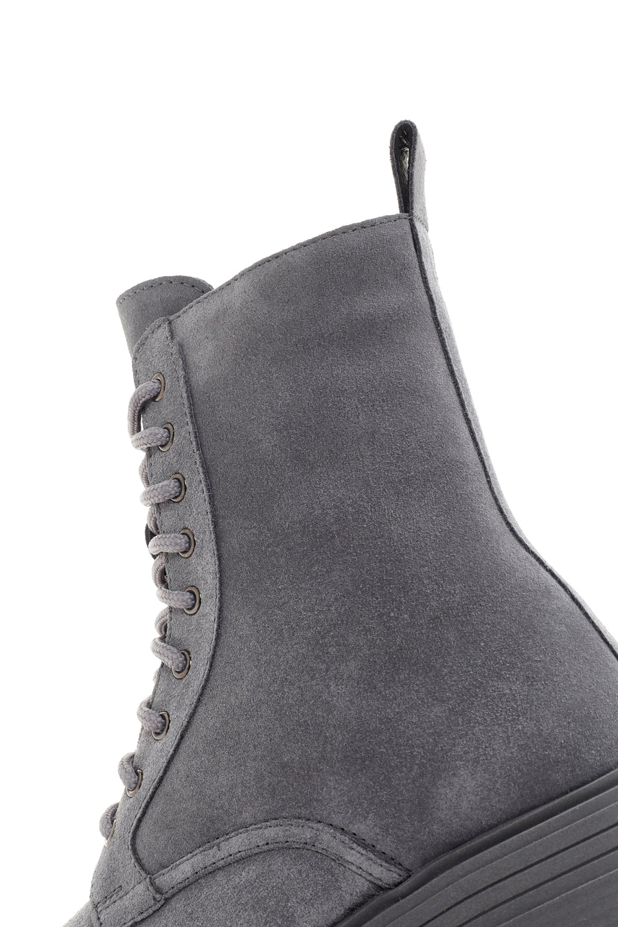 Women's Gray Thick Soled Suede Leather Boots