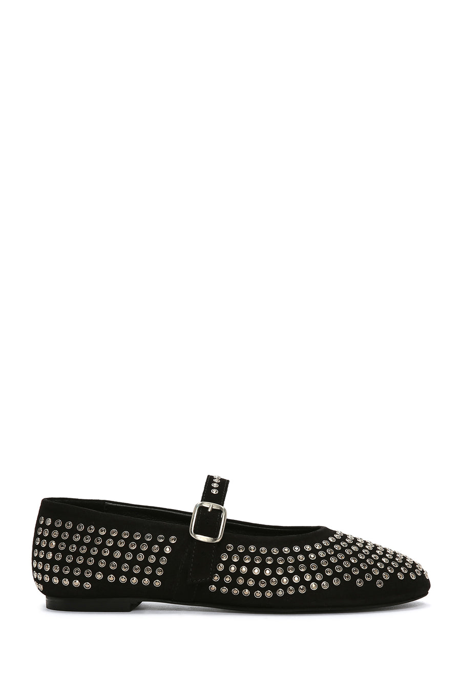 Women's Black Stone Leather Ballerinas 23WFD141214 | Derimod