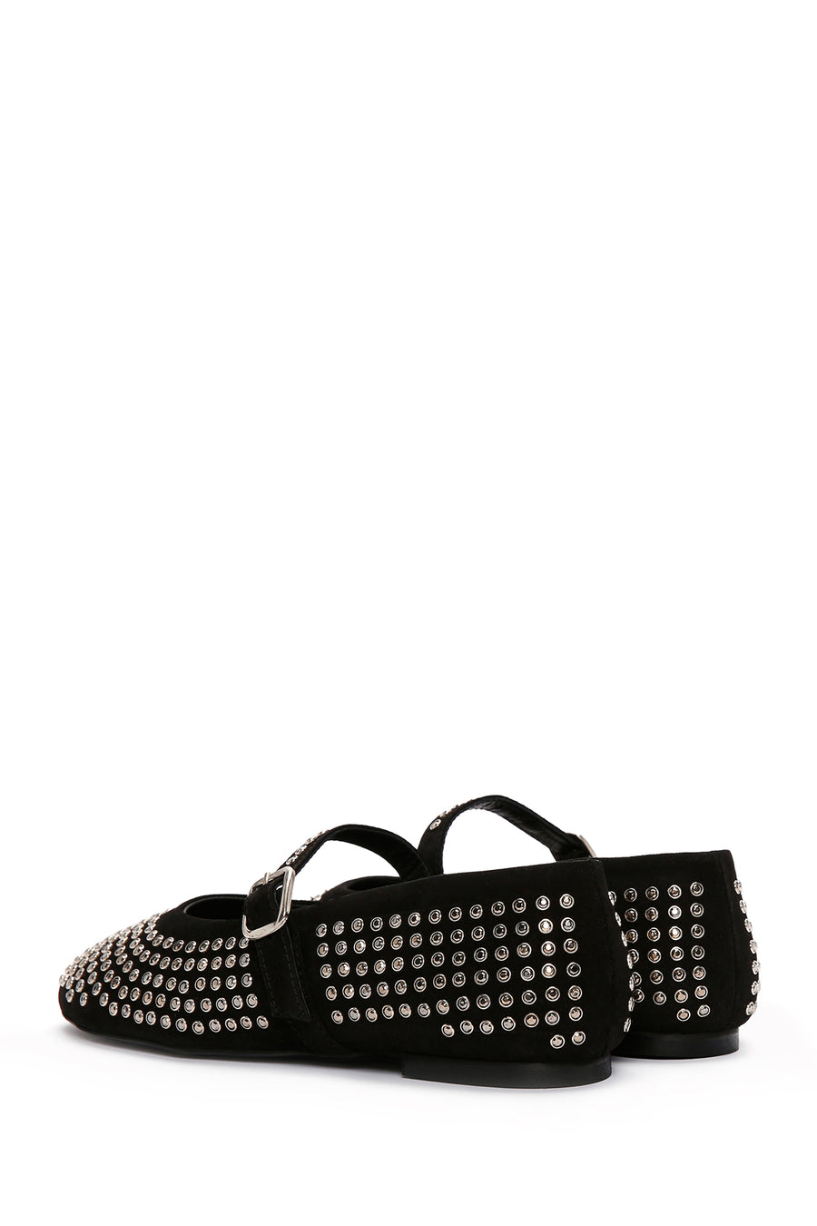 Women's Black Stone Leather Ballerinas