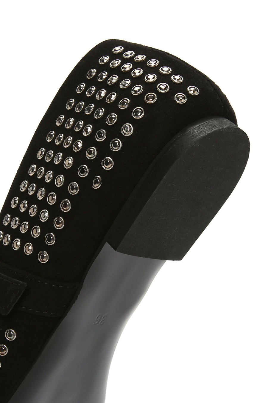 Women's Black Stone Leather Ballerinas