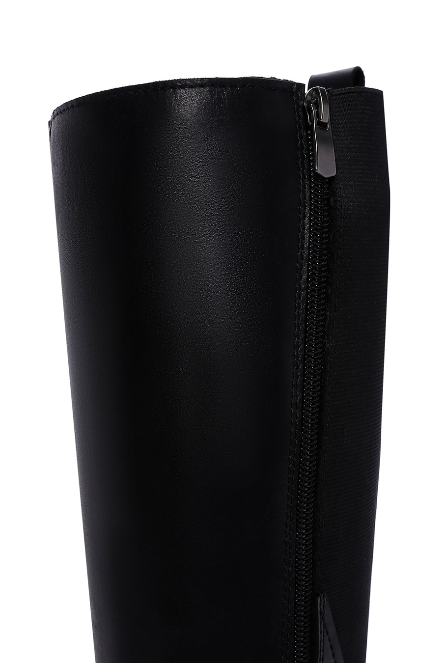 Women's Black Zippered Leather Boots