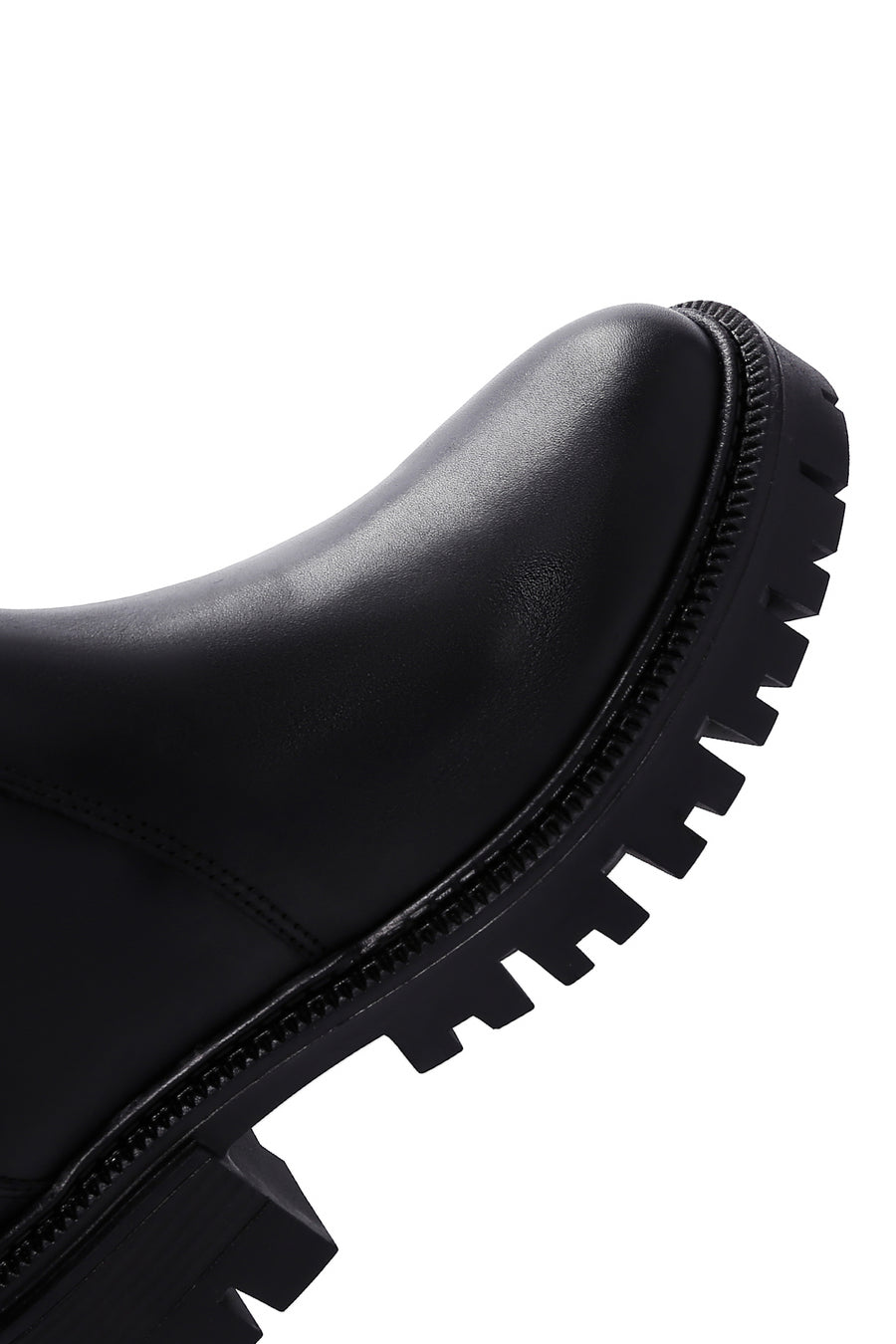 Women's Black Zippered Leather Boots