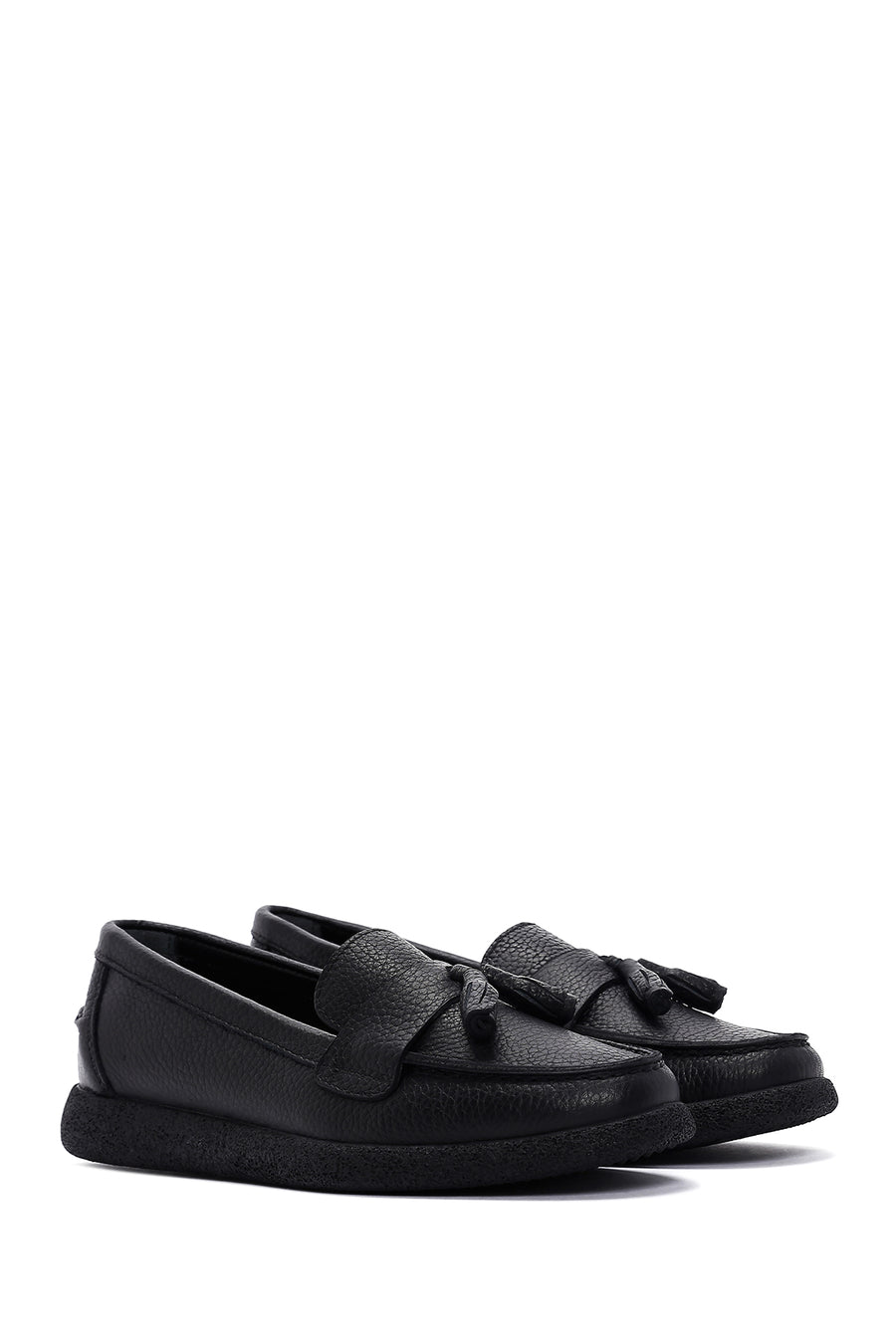 Women's Black Leather Comfort Loafer