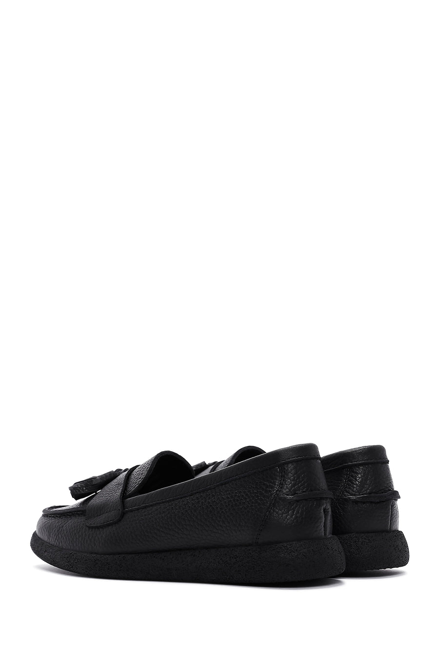 Women's Black Leather Comfort Loafer