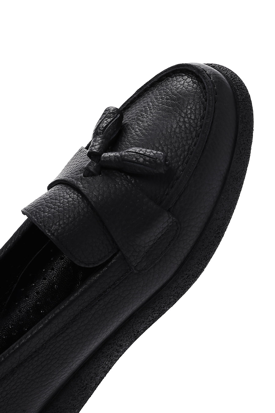 Women's Black Leather Comfort Loafer