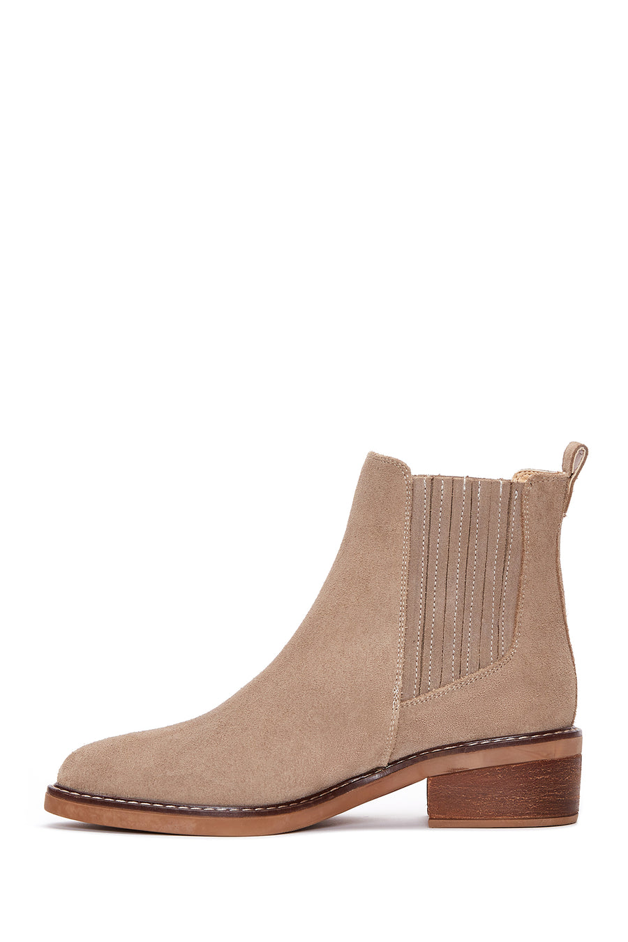 Women's Beige Suede Leather Chelsea Boots