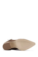Women's Tan Suede Leather Heeled Boots | Derimod