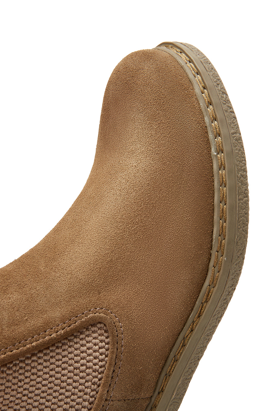 Women's Beige Leather Chelsea Flat Boots
