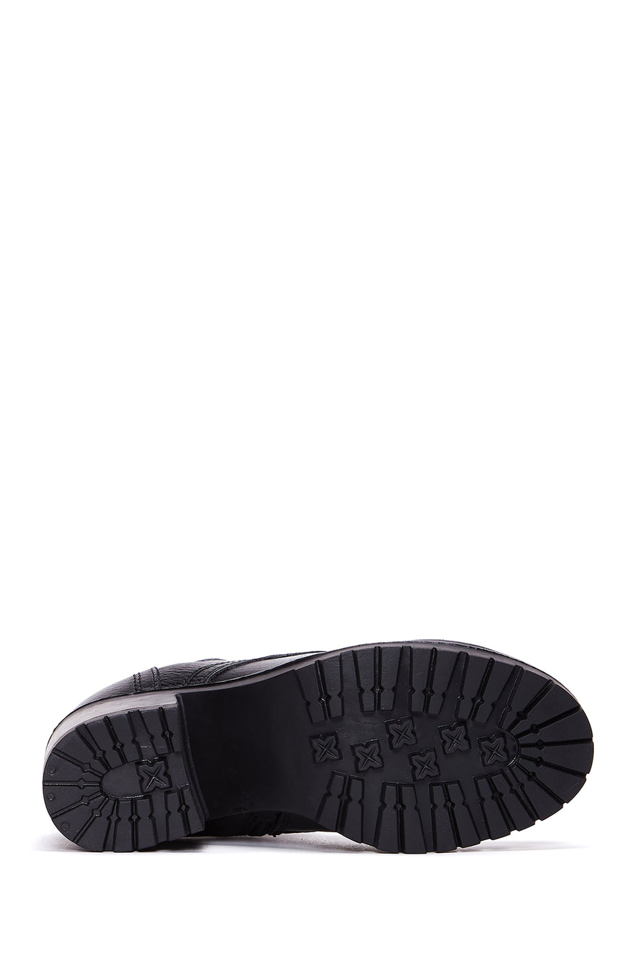 Women's Black Leather Heeled Boots