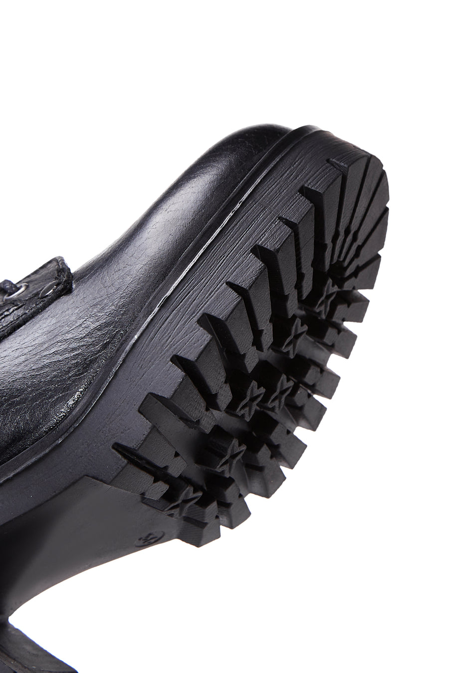 Women's Black Leather Heeled Boots