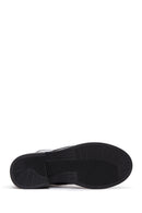 Women's Black Leather Zippered Boots | Derimod