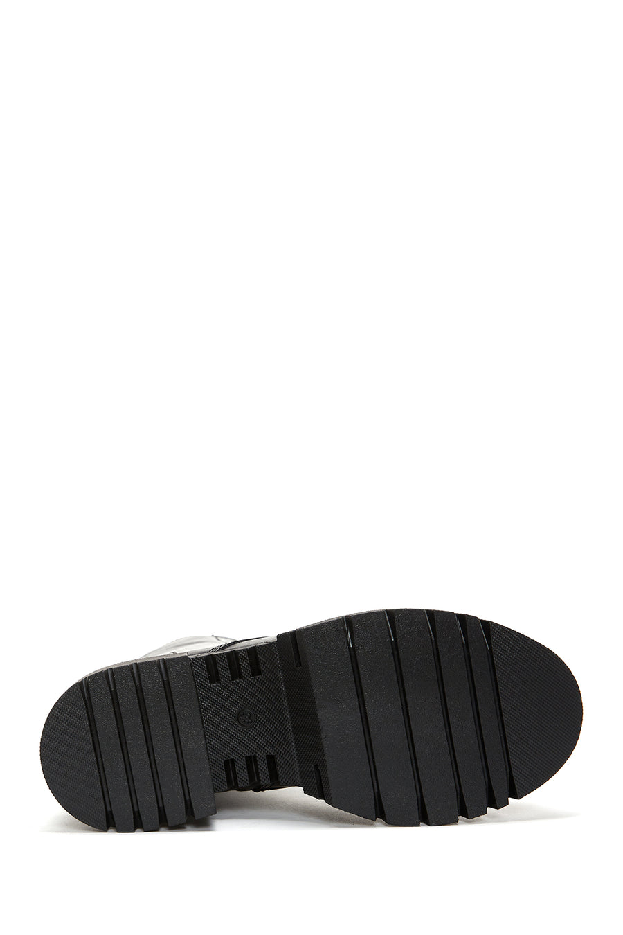Women's Black Leather Thick Soled Boots