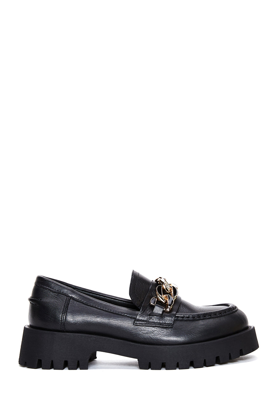 Women's Black Leather Buckle Loafer 23WFD184618 | Derimod