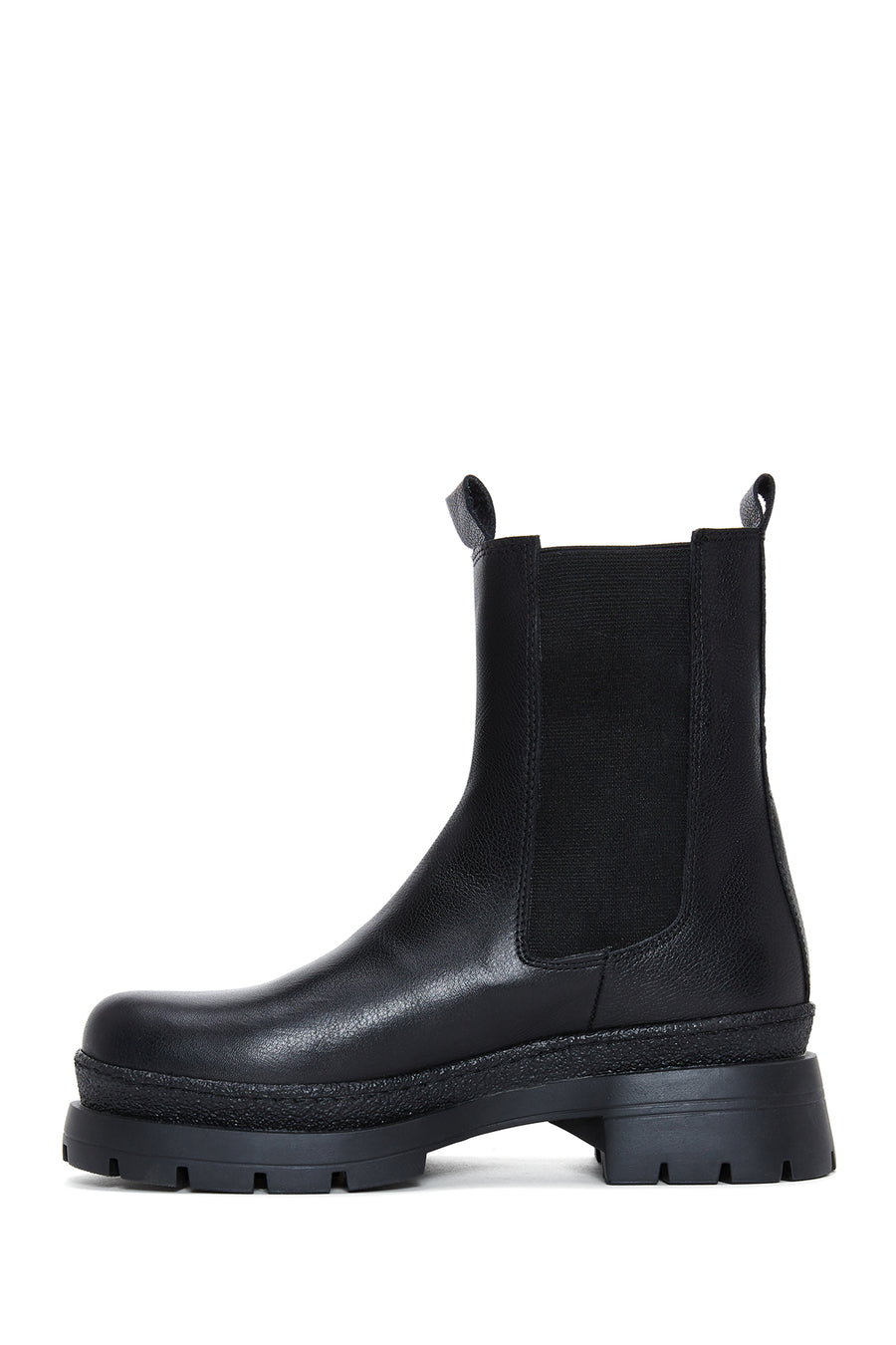 Women's Black Leather Chelsea Boots