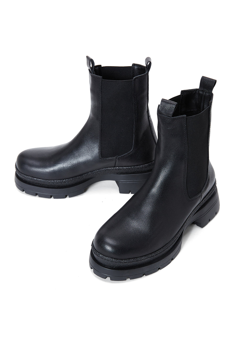 Women's Black Leather Chelsea Boots