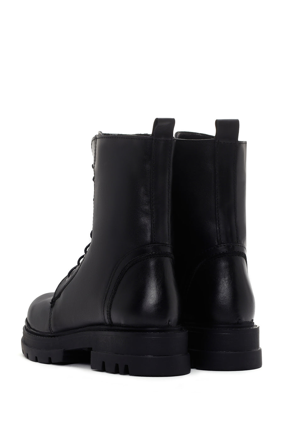 Women's Black Zippered Leather Boots