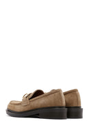 Women's Brown Suede Leather Buckle Loafer | Derimod